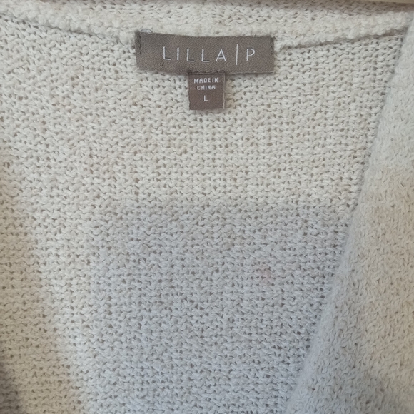 LiLLA P cashmere cotton soft cozy chunky long sleeve pullover sweater - Picture 3 of 10